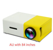 Mini projector with HDMI, USB, and audio support
