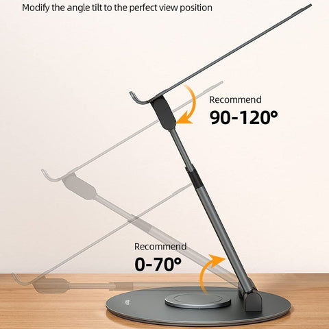 Desktop laptop stand with 360-degree rotation design