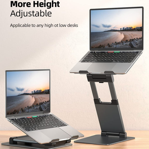 Ergonomic notebook bracket for desktop setup 360-degree