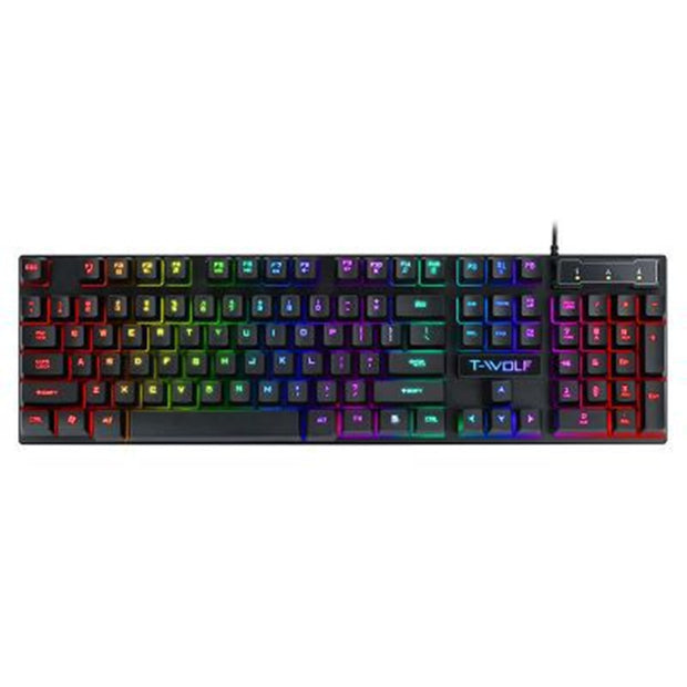 Bright luminous wired gaming keyboard for smooth gameplay