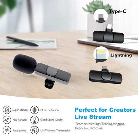 Portable mini microphone for iPhone and Android devices