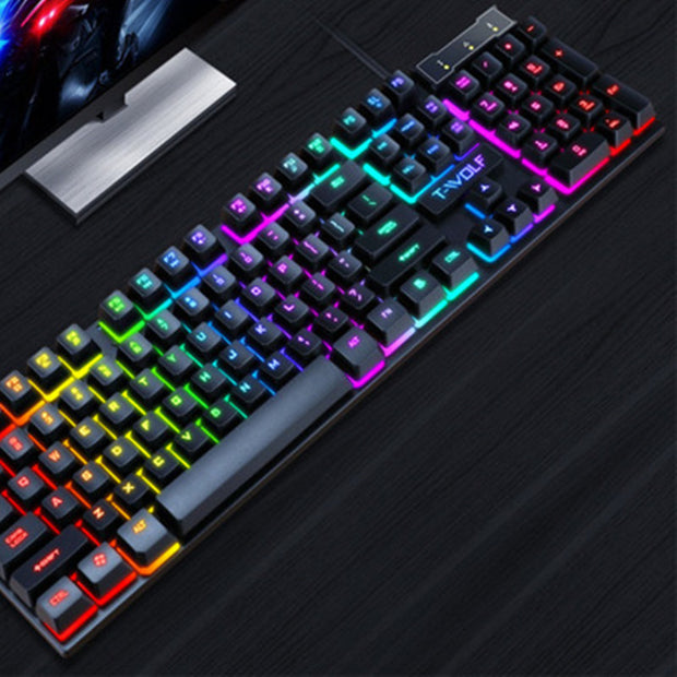 USB gaming keyboard luminous wired floating manipulator