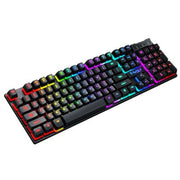 RGB luminous wired keyboard for gaming desktop setup