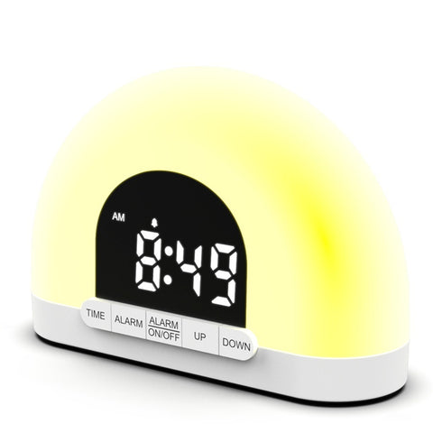 Sunrise simulation wake-up alarm clock LED design