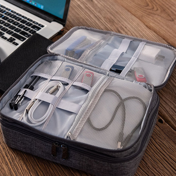 Charger organizer travel bag for electronics accessories