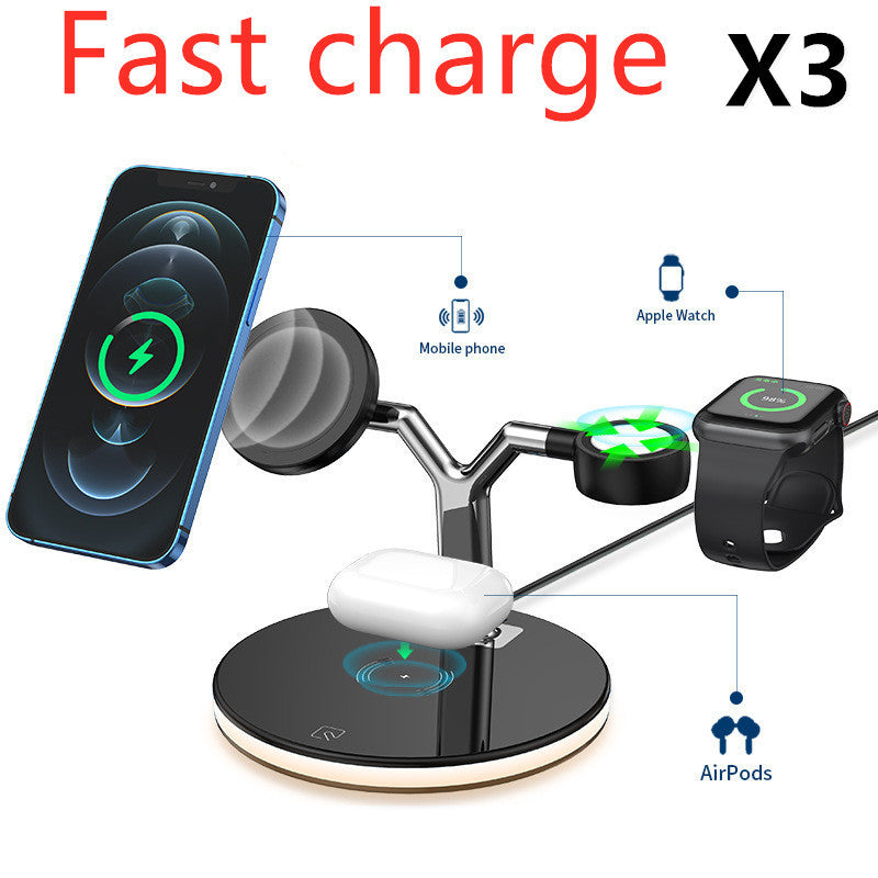 Portable 3-in-1 Apple wireless charger fast charging