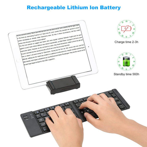 Metal foldable Bluetooth keyboard for tablets and phones