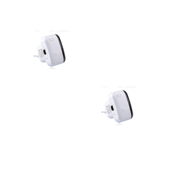 Two white wall sockets on a white background