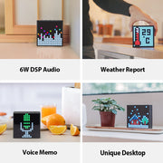 Programmable LED pixel art display on portable speaker