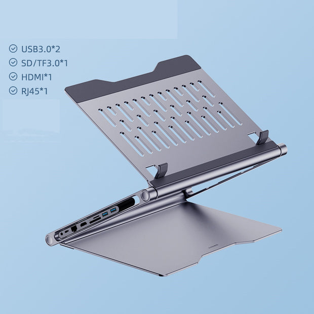Aluminum alloy 8-in-1 laptop docking station multifunctional