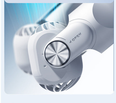 Rechargeable fan blade-free halter portable cooling