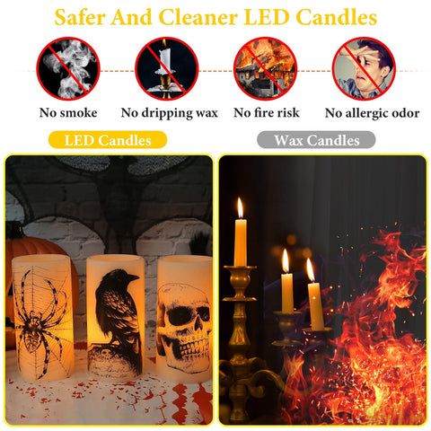 Decorative Halloween candle lamps with warm lighting