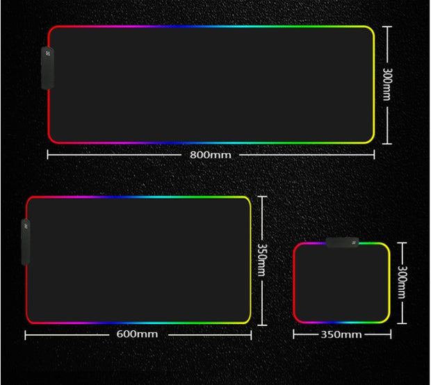 Durable RGB LED mouse pad for desktop setup