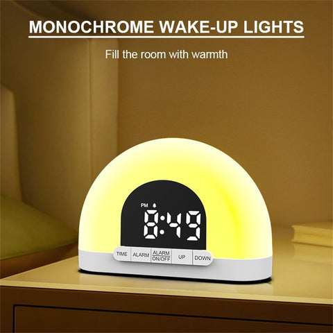 Wake-up light simulated sunrise alarm clock LED lamp