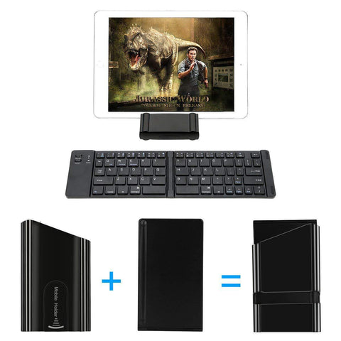 Compact wireless mini keyboard foldable metal design