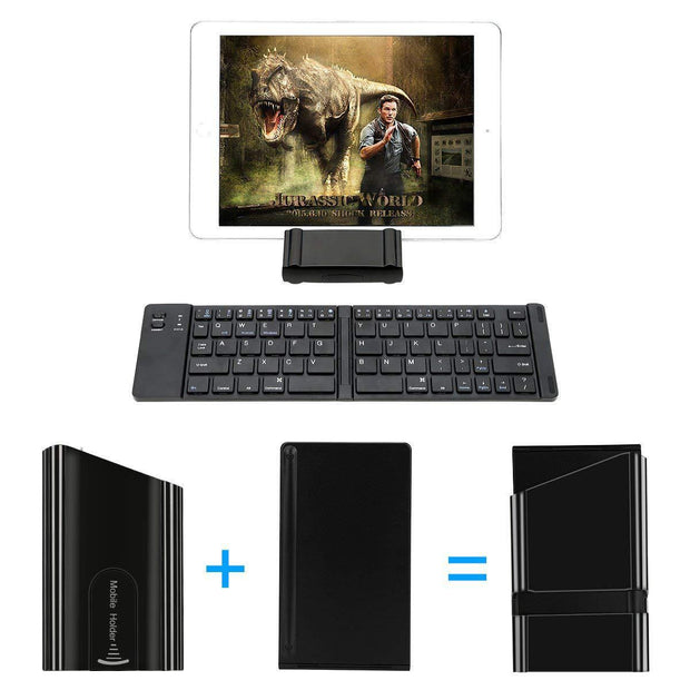 Compact wireless mini keyboard foldable metal design