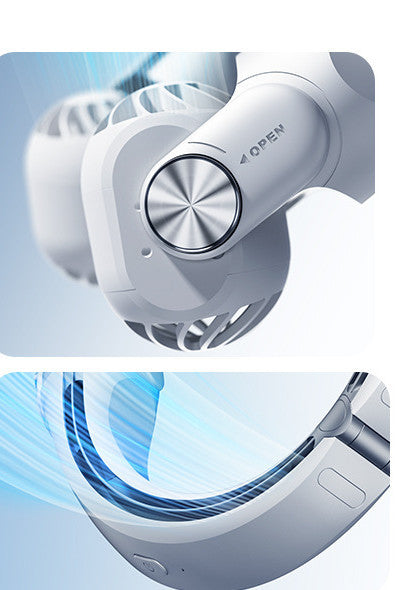 Portable outdoor halter fan with bladeless design