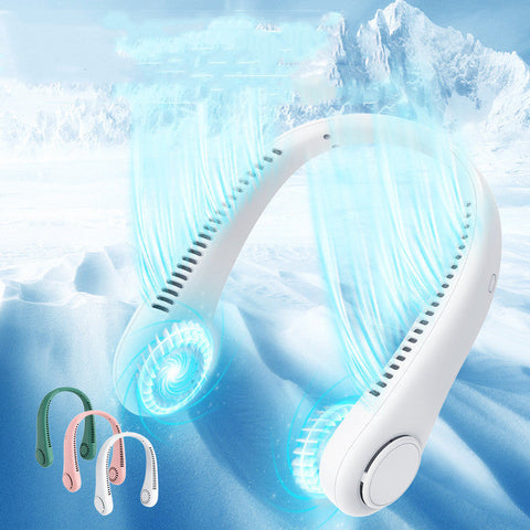 Hands free neck fan with rechargeable USB mini design