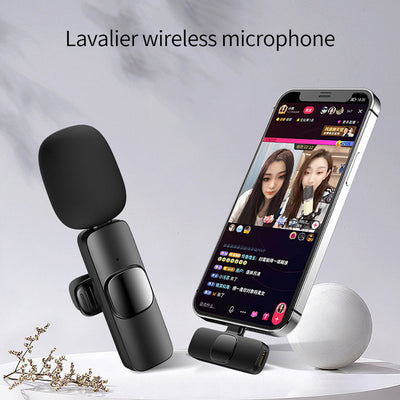 Wireless lavalier microphone portable mini mic for recording