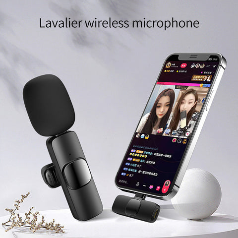 Wireless lavalier microphone portable mini mic for recording